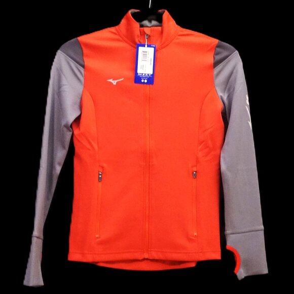 Mizuno Red Gray Charcoal Athletic Performance Full Zip Jacket Youth Medium - Picture 1 of 10